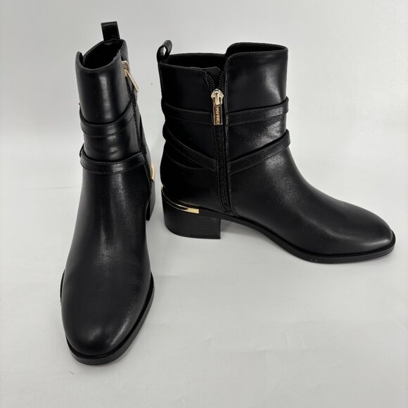Calvin Klein Womens Jasen Buckle Strap Block Heel Ankle Booties Black Sz 7M NWB - Picture 3 of 9